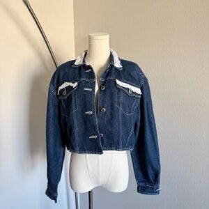 Vintage 80’s Sergio Valente Designer Denim Lace Button Up Jacket Women’s Size M